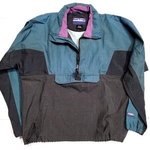 Vintage White Sierra Anorak Color Block Black Windbreaker Jacket Women's Medium